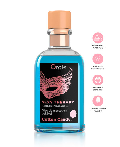 Huile de massage embrassable Sexy Therapy barbe à papa