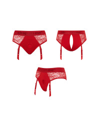 Harnais lingerie Diva (rouge) - Strap On Me