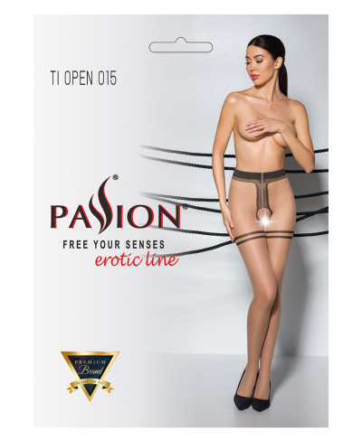 Collants ouverts TI015 20 deniers - beige