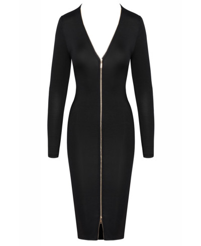 Robe noire midi à manches longues -  Cotelly Party