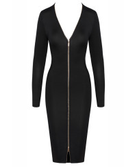 Robe noire midi à manches longues -  Cotelly Party
