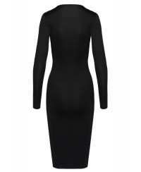 Robe noire midi à manches longues -  Cotelly Party