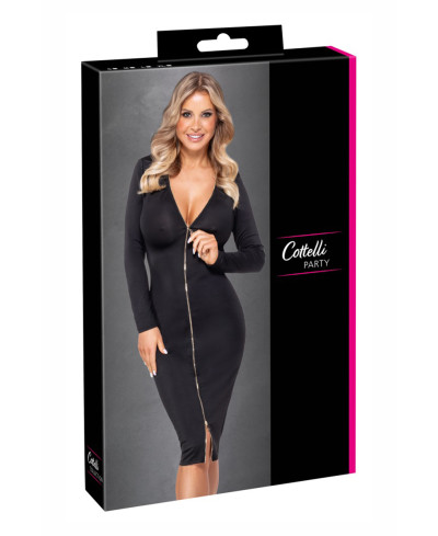Robe noire midi à manches longues -  Cotelly Party