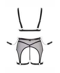 Ensemble Fetish noir en dentelle - Cotelli Bondage