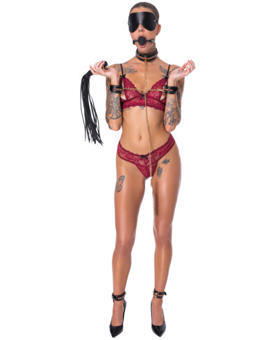 Ensemble 7 pièces Fetish SM noir -  Bad Kitty 