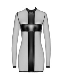 Mini robe tulle et wetlook Crossfire F369 - Noir Handmade