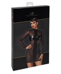 Mini robe tulle et wetlook Crossfire F369 - Noir Handmade