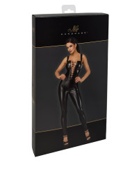 Combinaison lacée en wetlook Vixen F362 - Noir Handmade