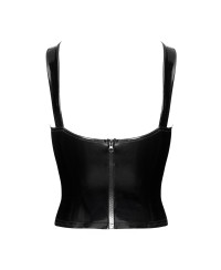 Corset en vinyle Dominae F379 - Noir Handmade
