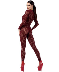 Combinaison en tulle floqué Kink Royal F382 - Noir Handmade