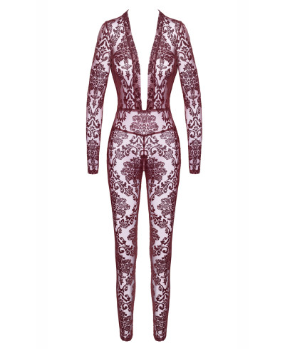 Combinaison en tulle floqué Kink Royal F382 - Noir Handmade