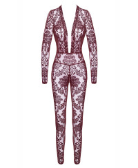 Combinaison en tulle floqué Kink Royal F382 - Noir Handmade