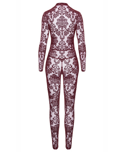 Combinaison en tulle floqué Kink Royal F382 - Noir Handmade