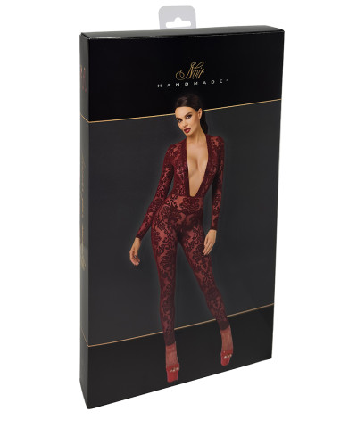 Combinaison en tulle floqué Kink Royal F382 - Noir Handmade