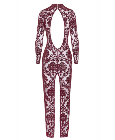 Robe fendue en tulle floqué Kink Royal F383 - Noir Handmade