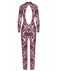 Robe fendue en tulle floqué Kink Royal F383 - Noir Handmade