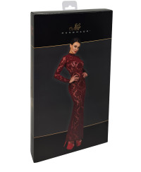 Robe fendue en tulle floqué Kink Royal F383 - Noir Handmade