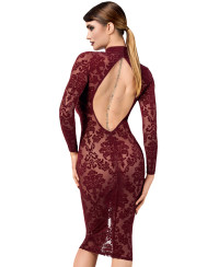 Robe fourreau en tulle floqué Kink Royal F384 - Noir Handmade