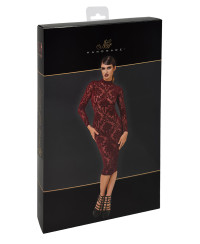 Robe fourreau en tulle floqué Kink Royal F384 - Noir Handmade