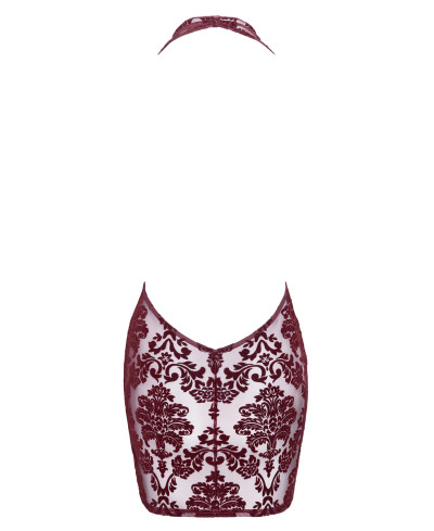 Mini robe dos nu en tulle floqué Kink Royal F385 - Noir Handmade