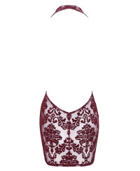 Mini robe dos nu en tulle floqué Kink Royal F385 - Noir Handmade