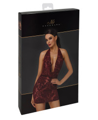 Mini robe dos nu en tulle floqué Kink Royal F385 - Noir Handmade