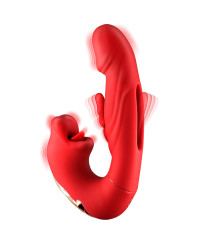 Vibromasseur rabbit 3-en-1 Kissy rouge - Yoba