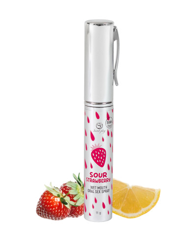 Spray sexe oral et bouche humide à la fraise acide