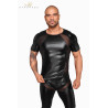 T-shirt wetlook et filet H056